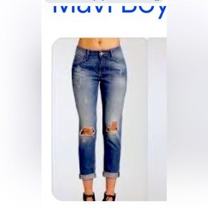 Mavi Distressed Denim Boyfriend Jeans